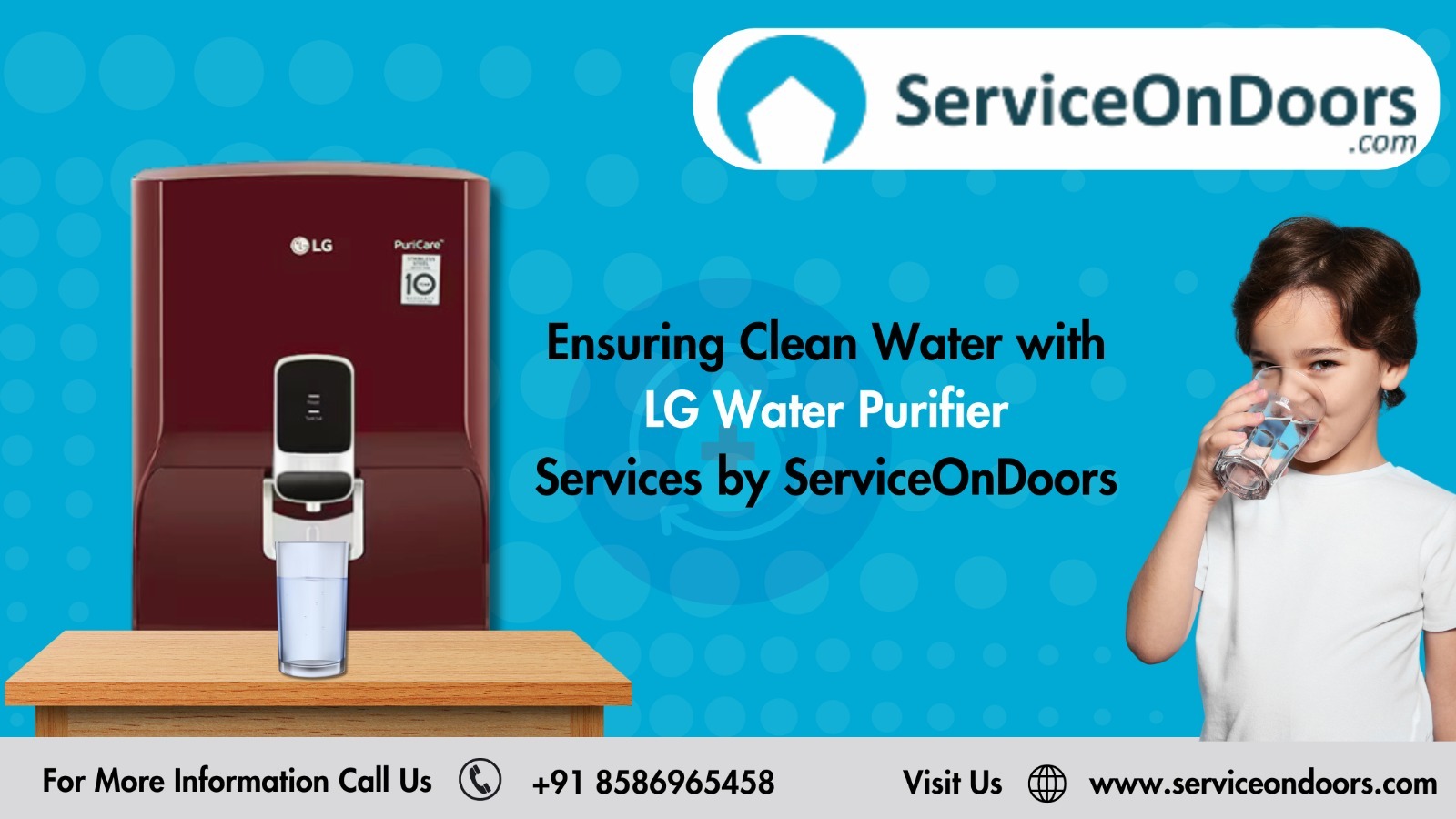 Ensuring Clean Water with LG Water Purifier Services by Service on Doors