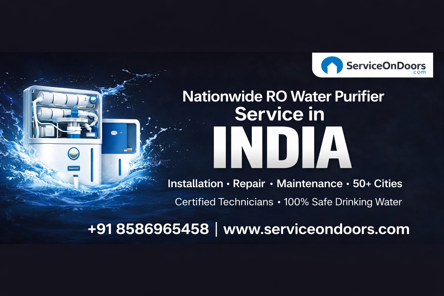 Expert RO Water Purifier Service Across India – Safe & Pure Drinking Water for Every Home