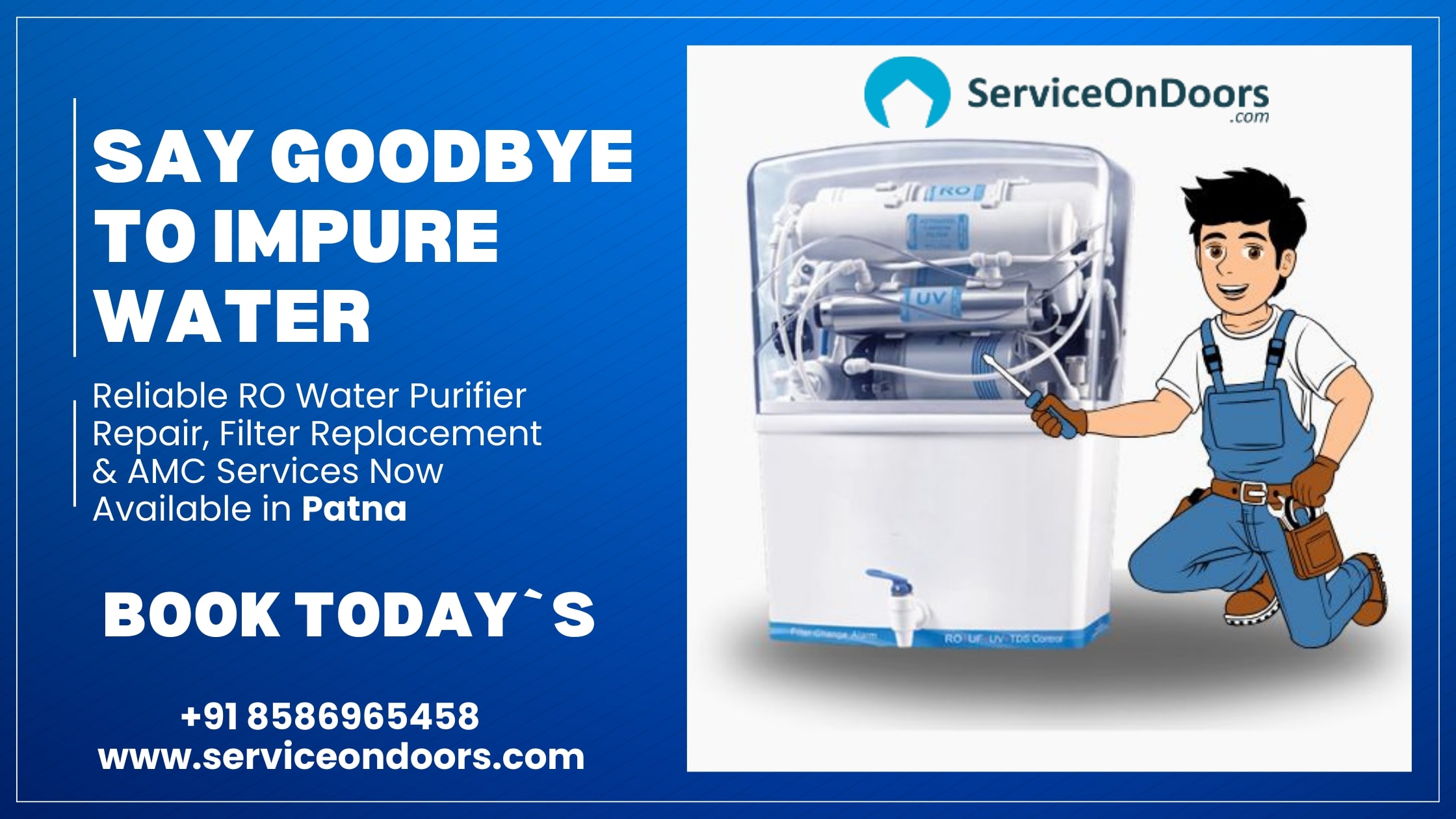 Professional RO Water Purifier Service in Patna – 
ServiceOnDoors for Healthy Living