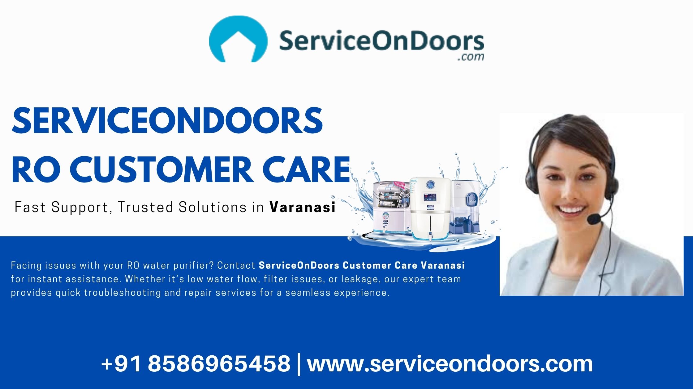 Water Purifier / RO Customer Care in Varanasi —  ServiceOnDoors at Your Service