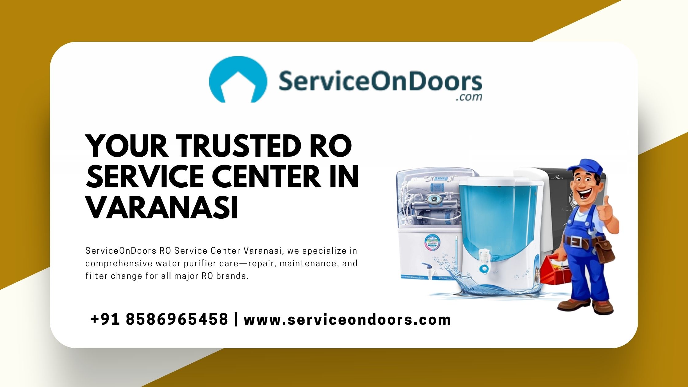 Your Trusted RO / Water Purifier Service Center in  Varanasi — ServiceOnDoors