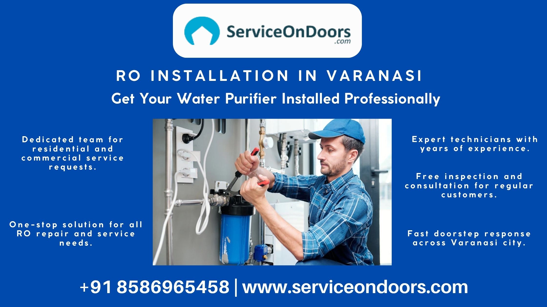 Seamless RO / Water Purifier Installation in Varanasi by  ServiceOnDoors